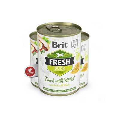 Brit Fresh Dog konzerva Duck with Millet 400 g