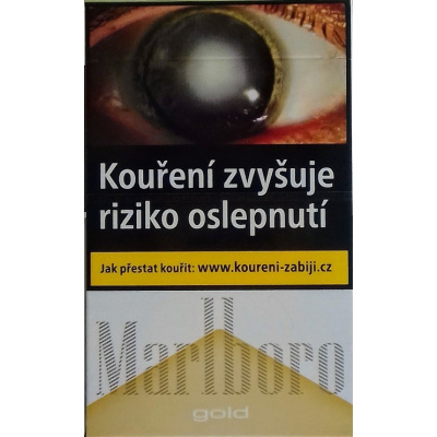 Kartonové balení tvrdá krabička cigarety s filtrem Marlboro Gold kolek Q 159 Kč 10x20 ks