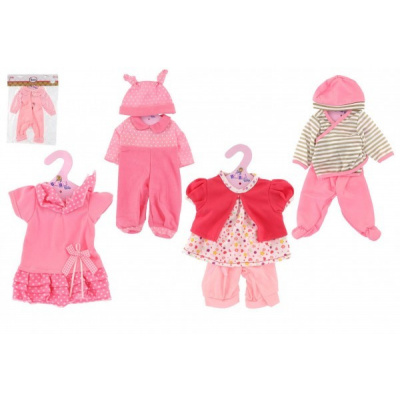 Teddies Oblečky/Šaty pro panenky/miminka velikosti cca 30cm 6 druhů 25x40cm