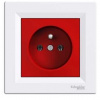 Asfora - Zásuvka 2P+PE 250V 16A, červená, bílá, EPH2800421 (Schneider Electric, Asfora, červená / bílá)