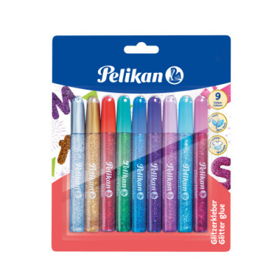 Lepidlo glitrové Pelikan 10,5 ml - sada 9 ks