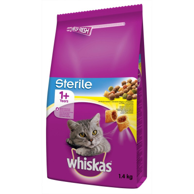 Whiskas Granule pro kočky Sterile s kuřecím 1,4 kg