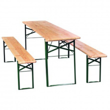 Pivní set 220x70cm METRO (Pivní sety obsahují stůl velikosti 220x70cm a dvě lavice. Lehké, skladné a praktické sezení pro každou akci.)