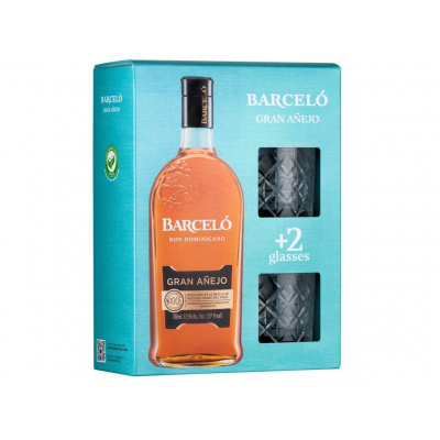 BARCELO GRAN ANEJO + SKLO 37,5% 0,7l (dárkové balení 2 sklenice)