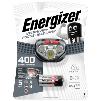 Čelová svítilna Energizer Headlight Vision HD+ Focus 400lm vč. 3xAAA