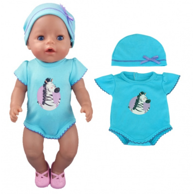 Různé druhy oblečení na Baby Born panenku Variace: Body zebra a čepička
