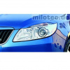 Sportovní masky Kryty světlometů Milotec (mračítka) - ABS černý, Škoda Fabia II Facelift / Roomster Facelift