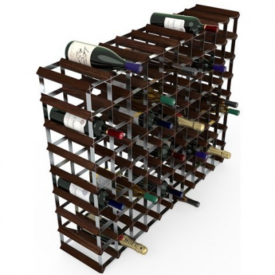 Stojan na víno RTA na 90 lahví, tmavá borovice - pozinkovaná ocel / rozložený WINE0296