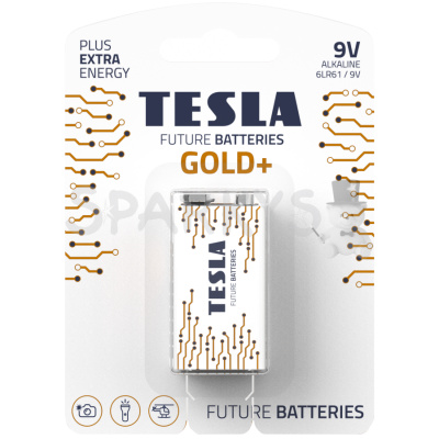 Tesla Batteries Tesla - GOLD+ Alkaline baterie 9V (6LR61, blister) 1 ks