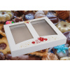 Vánoční krabice na cukroví s potiskem ( 30 x 25 x 3,7 cm) - na 1kg cukroví - nepromastitelná