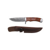 Damaškový nůž v koženém pouzdře, s dřevěnou rukojetí (FOX OUTDOOR)