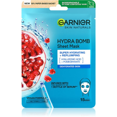 Garnier Skin Naturals Moisture+Aqua Bomb hydratační plátýnková maska s kyselinou hyaluronovou 1 ks