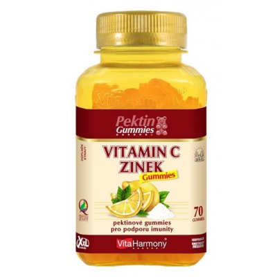 Vitamin C & Zinek Gummies XXL, 70 gum., doplněk stravy (Pektinové gummies pro podporu imunity)