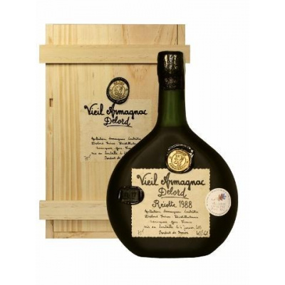 ARMAGNAC DELORD MILLÉSIMÉS 1988 40% 0,7 (Dřevěný obal)