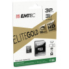 EMTEC Gold Plus micro SDHC karta 32GB + adaptér SD / UHS-I / Class 10 / čtení: 85MBs / zápis: 21MBs / vhodné pro FullHD (ECMSDM32GHC10GP)
