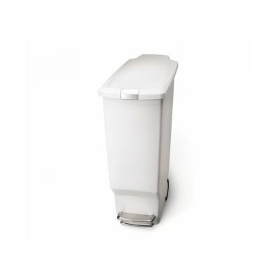 Simplehuman Pedálový odpadkový koš 40 l, úzký, bílý plast, CW1362