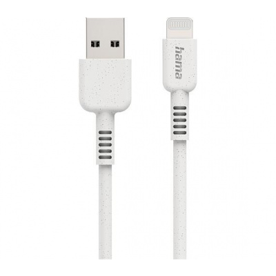 Hama Eco MFi kabel USB 2.0 pro Apple, USB-A – Lightning, 1 m, bílý