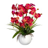 Orchidej Můrovec červeno řůžová v květináči, 58cm (Umělá květina)