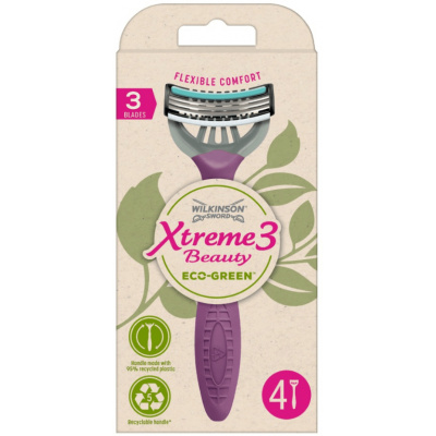 Wilkinson Sword Xtreme3 Beauty ECO Green - Jednorázový holicí strojek 4 ks