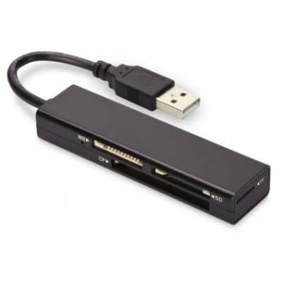 Ednet USB čtečka karet 2.0, 4 porty, Podporuje MS, SD, T-Flash, CF formáty černá | 85241