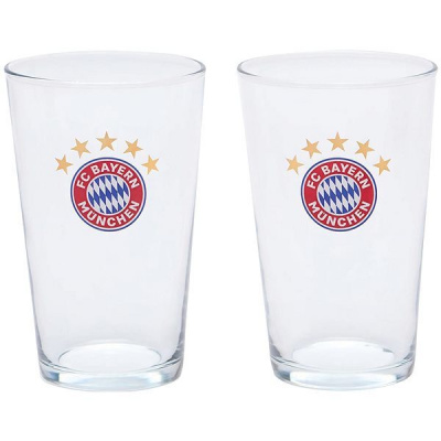 FotbalFans FC Bayern Mnichov s barevným znakem, 300 ml, sada 2 ks