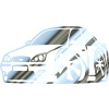 SAMOLEPKA Ford Mondeo karikatura levá (80 - chrom fólie stříbrná zrcadlová) NA AUTO, NÁLEPKA, FÓLIE, POLEP, TUNING, VÝROBA, TISK, ALZA
