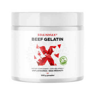 BrainMax Beef Gelatin, Grass-fed hovězí želatina, 500 g