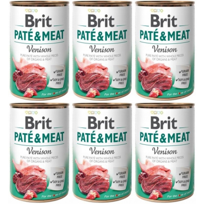 Krmivo pro psy Brit Pate & Meat Venison zvěřina 400 g 6 ks