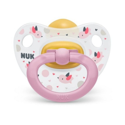 Nuk dudlík Happy Kids latex 6-18 měsíců růžový ptáček