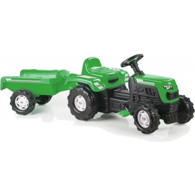DOLU traktor šlapací s vlečkou zelený