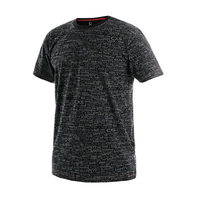 CXS DARREN - pánské tričko, krátký rukáv, potisk CXS logo, černé (vel. 5XL / 1ks)