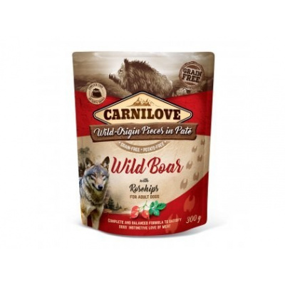 Carnilove Dog Pouch Paté Wild Boar with Rosehips 300g