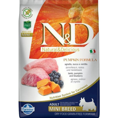 Farmina Pet Foods N&D Grain Free Pumpkin DOG Adult Mini Lamb & Blueberry 7kg