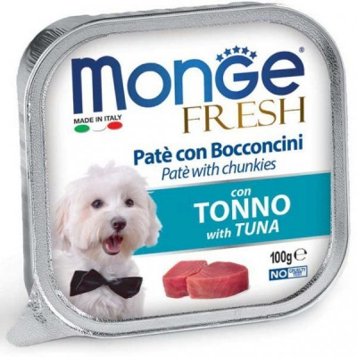 Monge Dog Fresh paštika & kousky s tuňákem 100 g