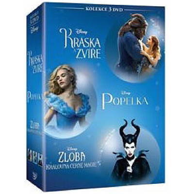 Kráska a zvíře + Popelka + Zloba - Královna černé magie kolekce 3DVD (Beauty and the Beast + Cinderella + Maleficent 3DVD)