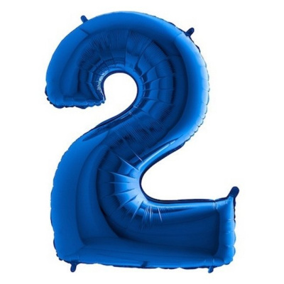 Grabo Nafukovací balónek číslo 2 modrý 102 cm extra velký