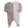 Overal kojenecký na spaní MKcool KO2011 šedý 50 (Overal dlouhý rukáv/nohavice medvídek modrý)