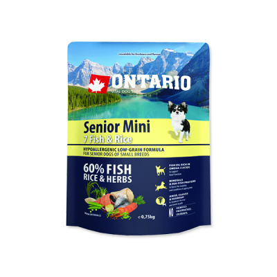 ONTARIO Senior Mini Fish & Rice Hm: 0,75 kg