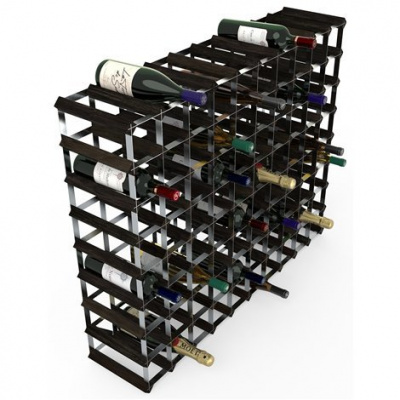 Stojan na víno RTA na 90 lahví, černý jasan - pozinkovaná ocel / rozložený WINE0077