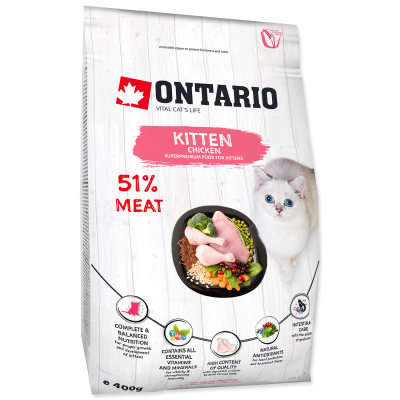 ONTARIO Kitten Chicken pro koťata kuřecí 0,4kg