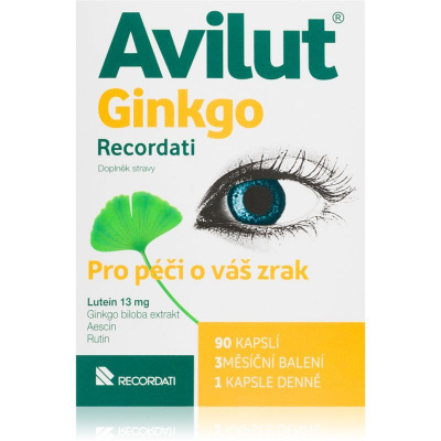 Avilut Ginkgo Recordati kapsle pro podporu zdraví zraku 90 cps