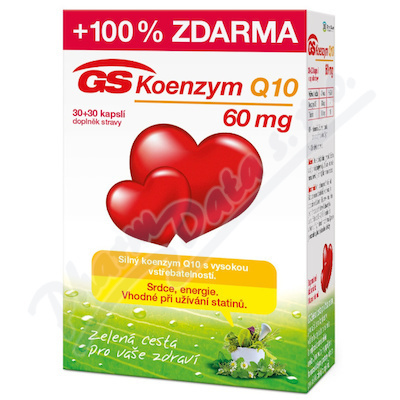 GS Koenzym Q10 60mg ČR/SK NOVÝ—30+30 kapslí zdarma