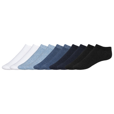 LIVERGY Pánské nízké ponožky s BIO bavlnou, 10 párů (39/42, bílá / modrá / navy modrá / černá)