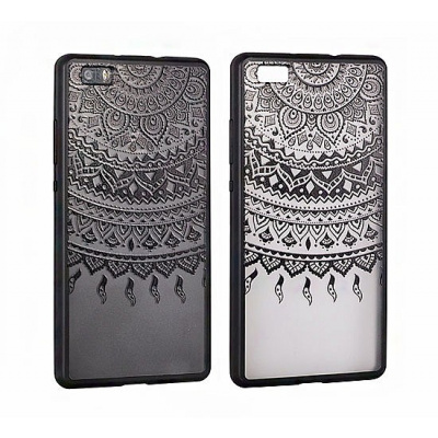 Zadní silikonový kryt/obal Lace case design 1 pro Huawei P9 Lite černý