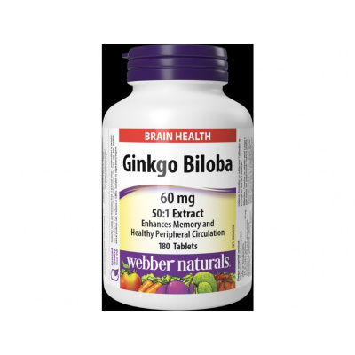 Webber Naturals Ginkgo Biloba 60 mg 180 tbl