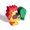 Dřevěné puzzle - KOHOUT, KOHOUTEK - Vkládačka, skládačka z masivu - didaktické a motorické hračky - FAUNA