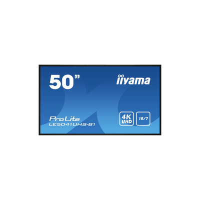 Iiyama ProLite LE5041UHS-B1 displej Digital Signage Energetická třída (EEK2021): G (A - G) 127 cm (50 palec) 3840 x 2160 Pixel 18/7 integrován přehrávač médií,