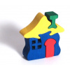 Dřevěné puzzle - DOMEČEK, DOMEK - Vkládačka, skládačka z masivu - didaktické a motorické hračky - FAUNA