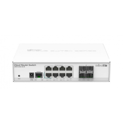 MikroTik Cloud Router Switch CRS112-8G-4S-IN, 400MHz CPU, 128MB RAM, 8xLAN, 4xSFP slot, vč. L5 licence