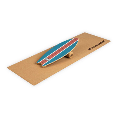 BoarderKING Indoorboard Wave, balanční deska, podložka, válec, dřevo/korek (FIA2-LEBalancedBU)